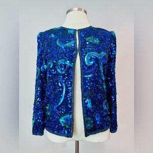 VTG 1980s Laurence Kazar Sequin Cardigan